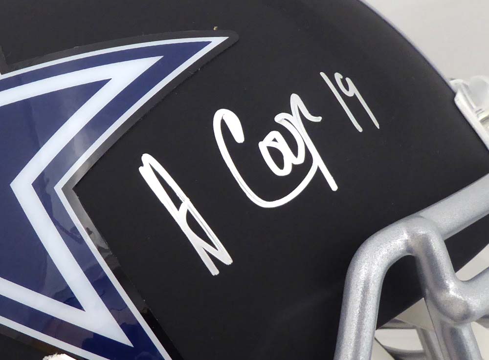 Amari Cooper Autographed Dallas Cowboys Matte Black Full Size Speed Replica Helmet JSA #WPP301497