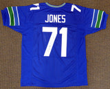 Seattle Seahawks Walter Jones Autographed Blue Jersey MCS Holo Stock #124675