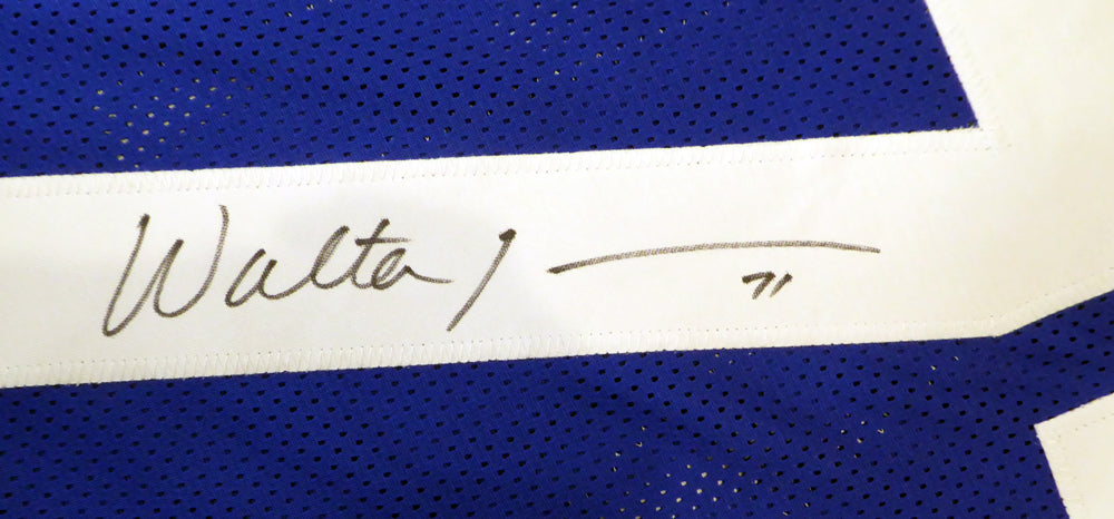 Seattle Seahawks Walter Jones Autographed Blue Jersey MCS Holo Stock #124675