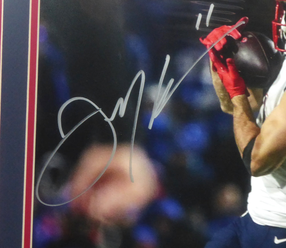 Julian Edelman Autographed Framed 16x20 Photo New England Patriots Beckett BAS Stock #151425