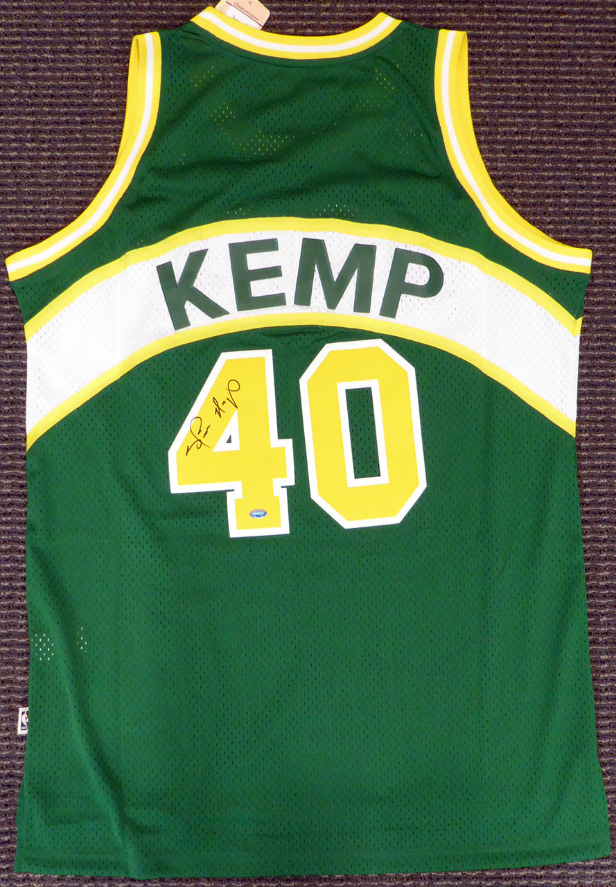 Seattle Sonics Shawn Kemp Autographed Green Adidas Hardwood Classics Jersey Size XL MCS Holo Stock #125204