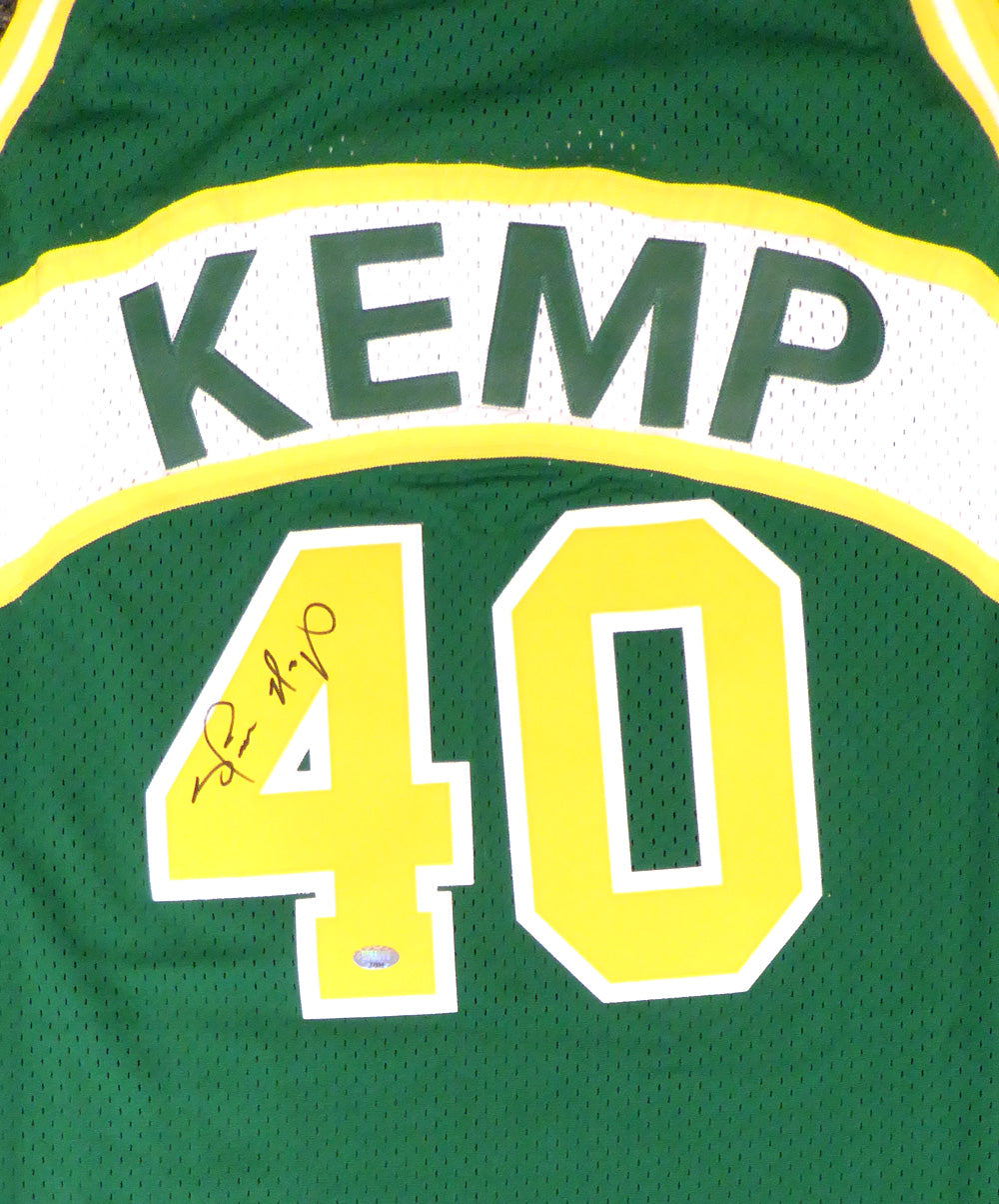 Seattle Sonics Shawn Kemp Autographed Green Adidas Hardwood Classics Jersey Size XL MCS Holo Stock #125204