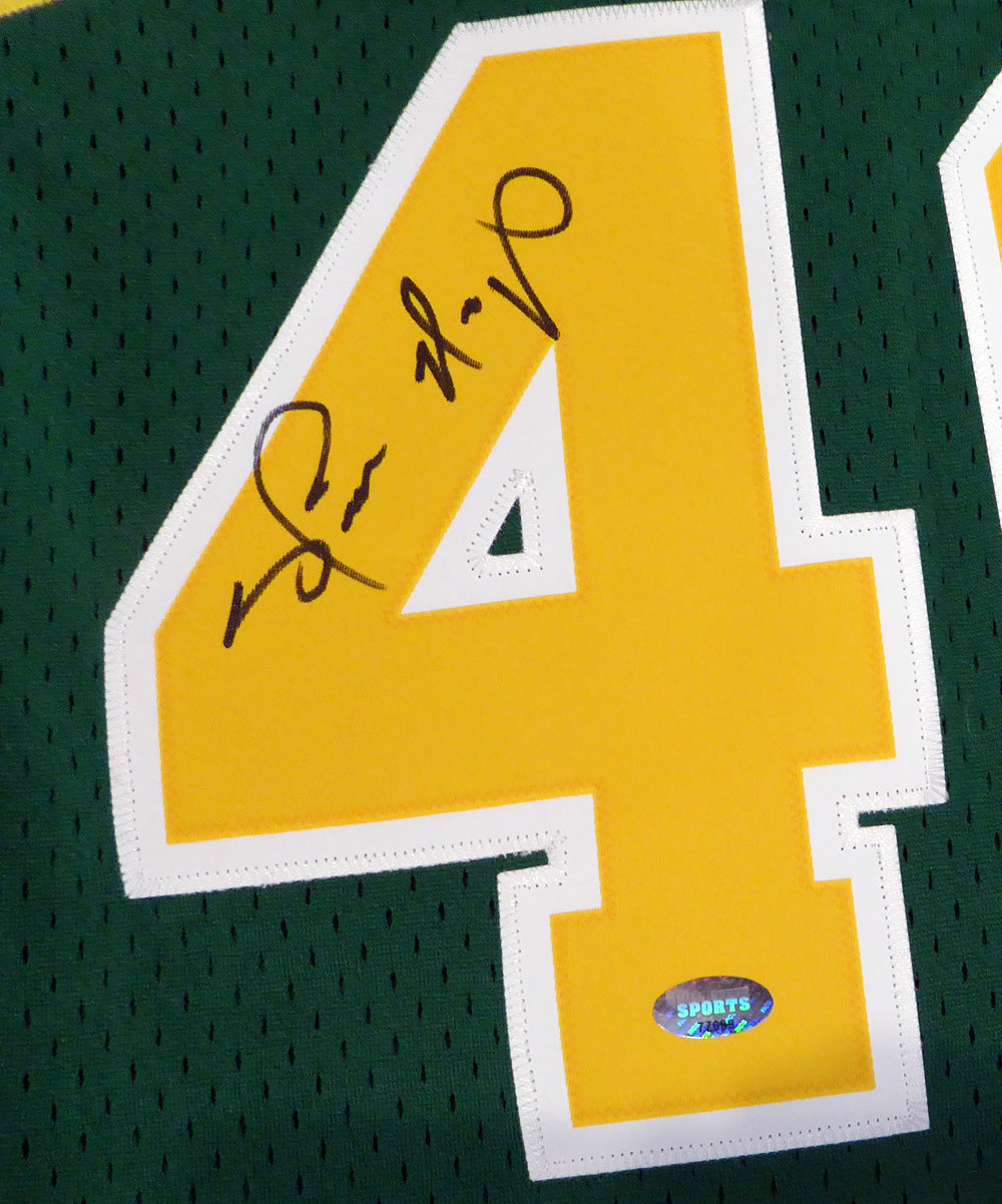 Seattle Sonics Shawn Kemp Autographed Green Adidas Hardwood Classics Jersey Size XL MCS Holo Stock #125204