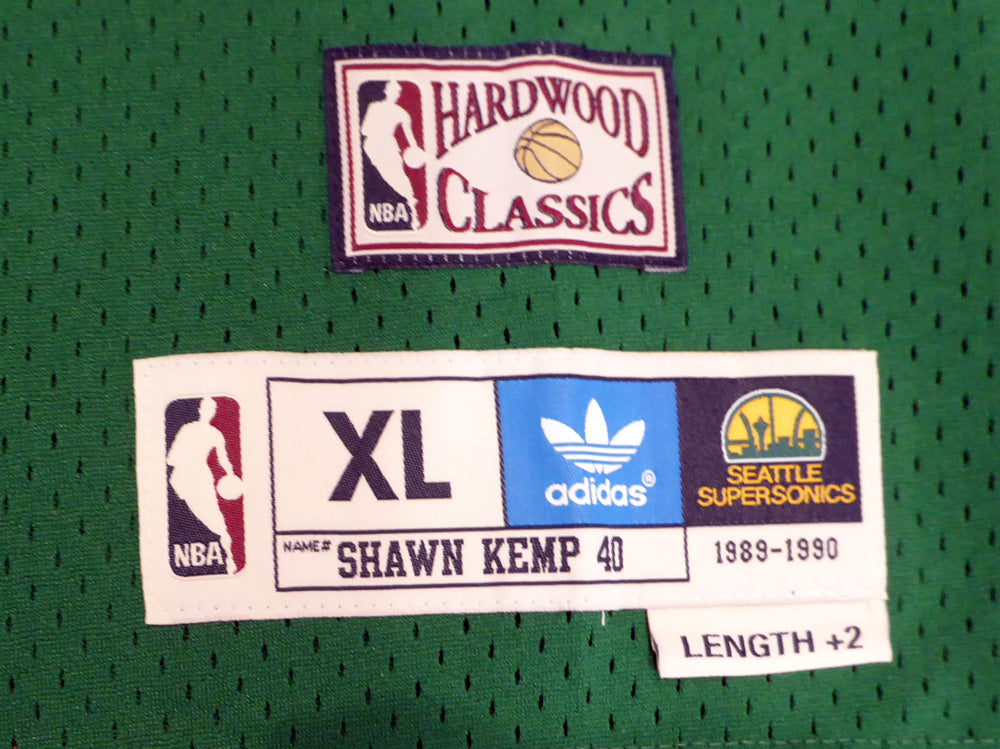 Seattle Sonics Shawn Kemp Autographed Green Adidas Hardwood Classics Jersey Size XL MCS Holo Stock #125204