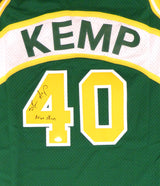 Seattle Sonics Shawn Kemp Autographed Green Adidas Hardwood Classics Jersey "Reign Man" MCS Holo Stock #125205