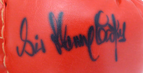 Sir Henry Cooper Autographed Red Boxing Glove Beckett BAS #C71414
