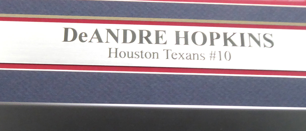 Houston Texans DeAndre Hopkins Autographed Framed Blue Nike Jersey Size XL Beckett BAS Stock #154940