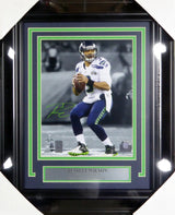 Russell Wilson Autographed Framed 8x10 Photo Seattle Seahawks Super Bowl RW Holo Stock #126528