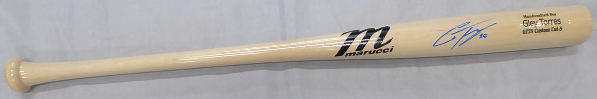 Gleyber Torres Autographed Blonde Marucci Game Model Baseball Bat New York Yankees Beckett BAS Stock #154968