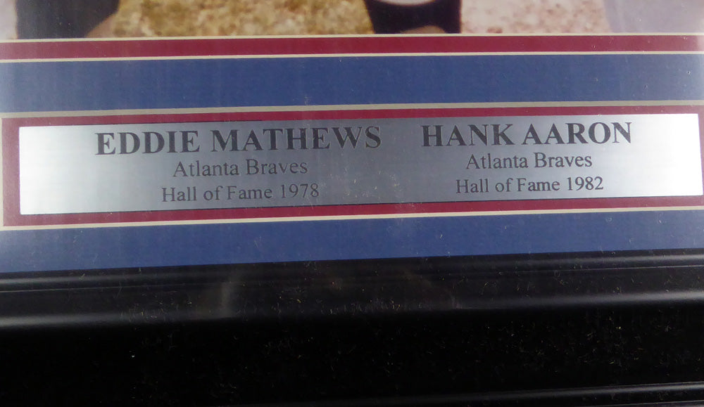 Hank Aaron & Eddie Mathews Autographed Framed 16x20 Photo Atlanta Braves PSA/DNA #X30528