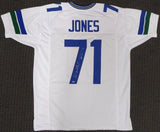 Seattle Seahawks Walter Jones Autographed White Jersey "HOF '14" MCS Holo Stock #157868