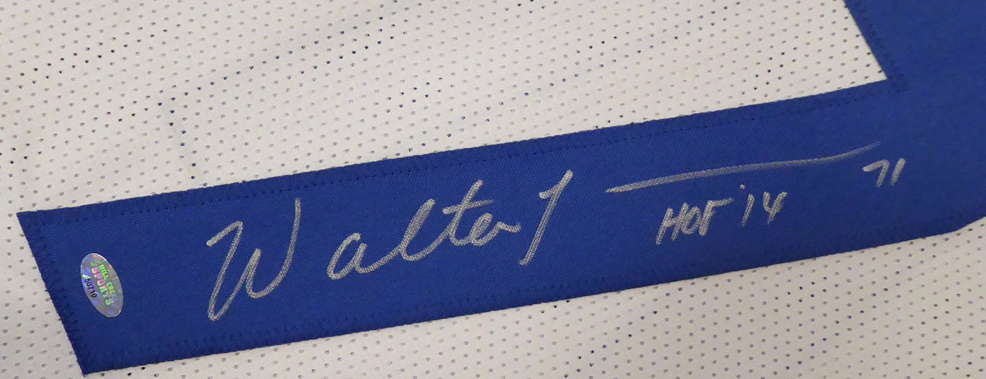 Seattle Seahawks Walter Jones Autographed White Jersey "HOF '14" MCS Holo Stock #157868