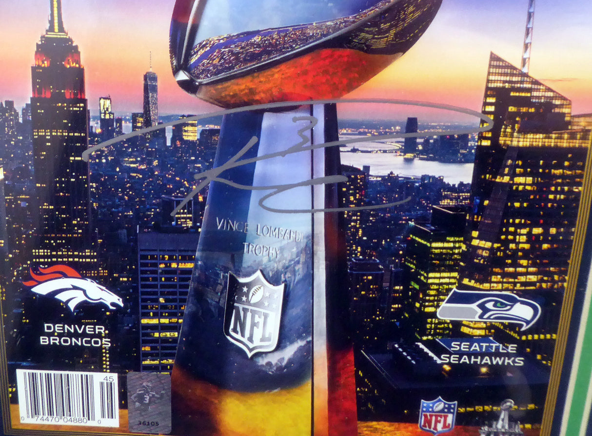 Russell Wilson Autographed Framed Seattle Seahawks Super Bowl XLVIII Program RW Holo Stock #158297