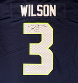 Seattle Seahawks Russell Wilson Autographed Blue Nike Twill Jersey Size XXL RW Holo Stock #159117