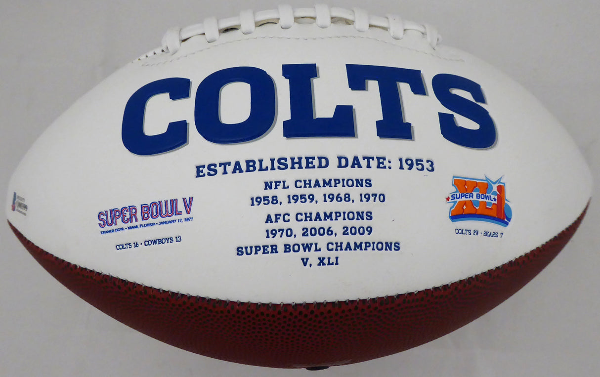 Jacoby Brissett Autographed Indianapolis Colts White Logo Football Beckett BAS Stock #159166