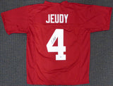 Alabama Crimson Tide Jerry Jeudy Autographed Red Jersey Beckett BAS Stock #159236