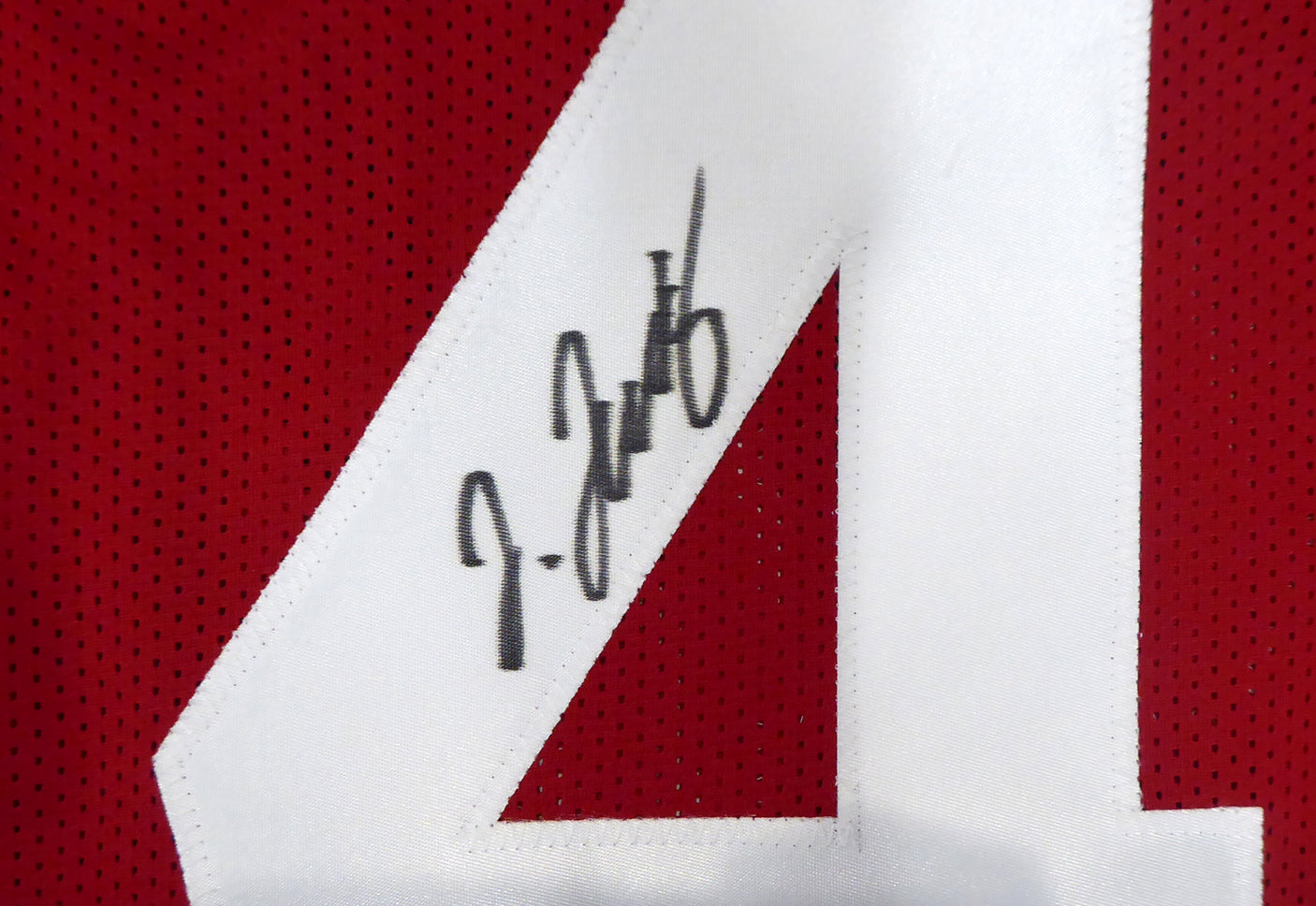 Alabama Crimson Tide Jerry Jeudy Autographed Red Jersey Beckett BAS Stock #159236