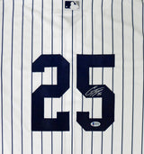 New York Yankees Gleyber Torres Autographed White Majestic Cool Base Jersey Size L Beckett BAS Stock #159242