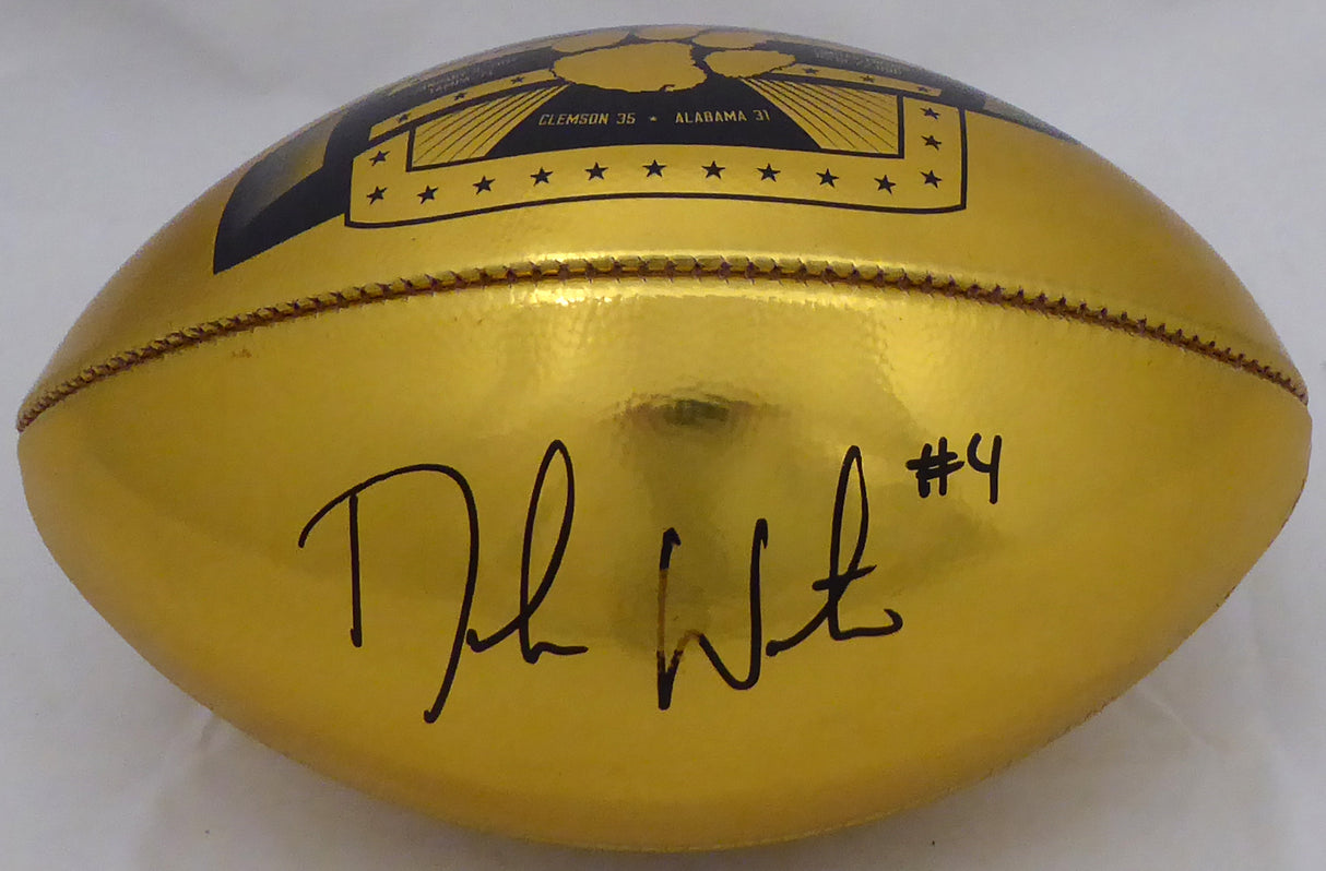Deshaun Watson Autographed Wilson Gold Limited Edition Clemson Tigers National Champions Football (Smudged) Beckett BAS #I41472