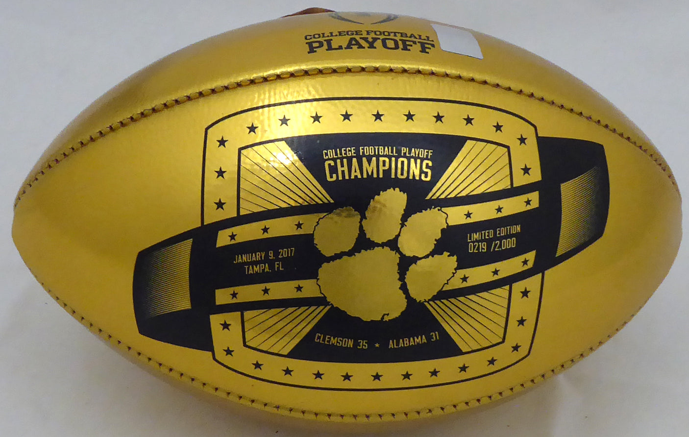 Deshaun Watson Autographed Wilson Gold Limited Edition Clemson Tigers National Champions Football (Smudged) Beckett BAS #I41472