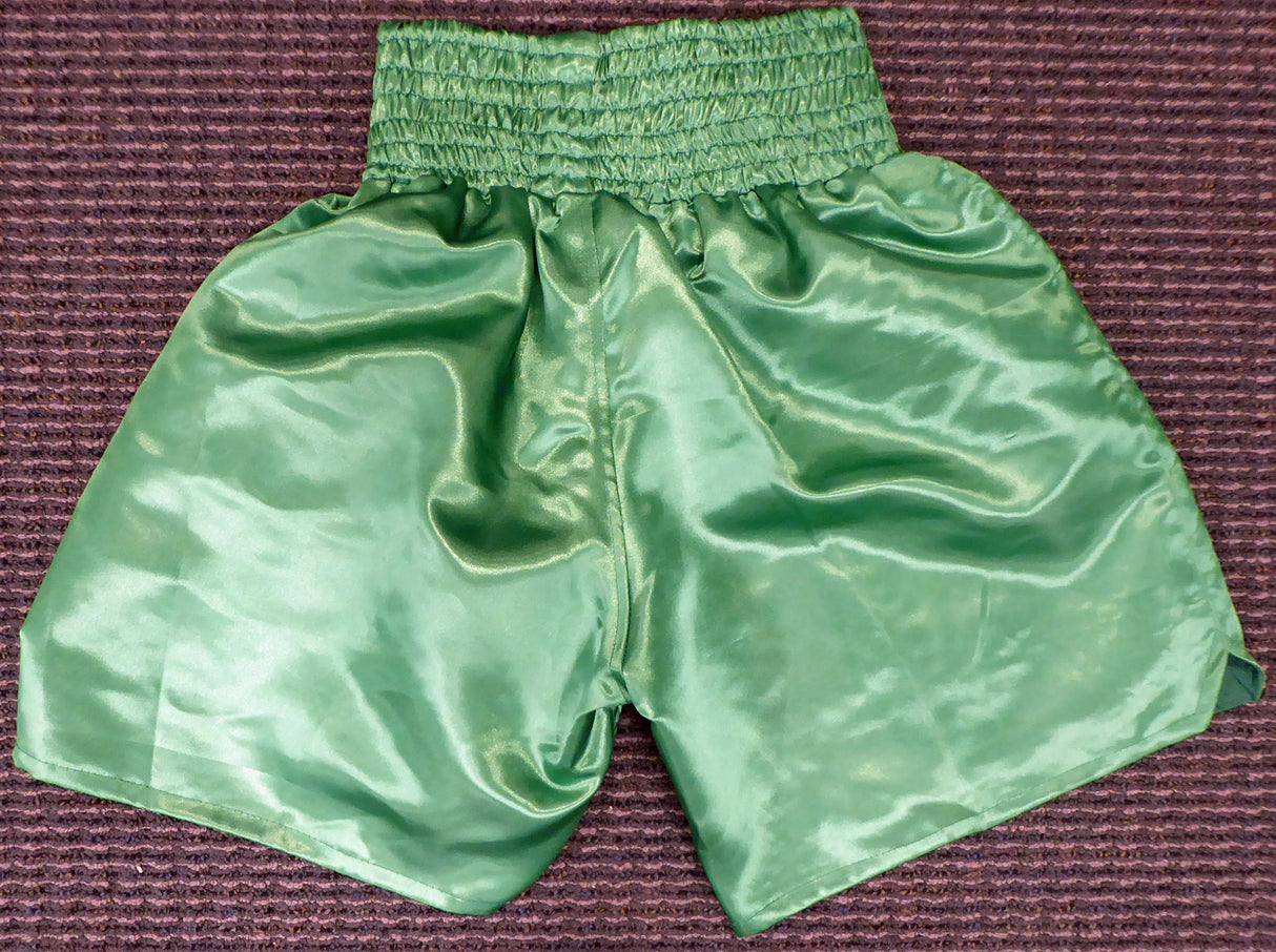 Floyd Mayweather Jr. Autographed Green Boxing Trunks Beckett BAS Stock #159665