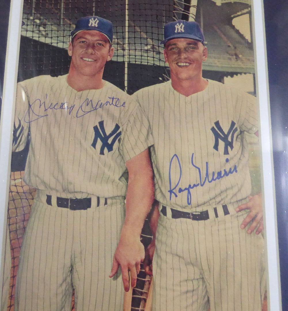 Mickey Mantle & Roger Maris Autographed Framed 7x10 Magazine Page Photo New York Yankees Beckett BAS #A74177