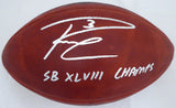 Russell Wilson Autographed Limited Edition Super Bowl Leather Football Seattle Seahawks "SB XLVIII Champs" RW Holo Stock #162974