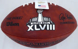 Russell Wilson Autographed Limited Edition Super Bowl Leather Football Seattle Seahawks "SB XLVIII Champs" RW Holo Stock #162974