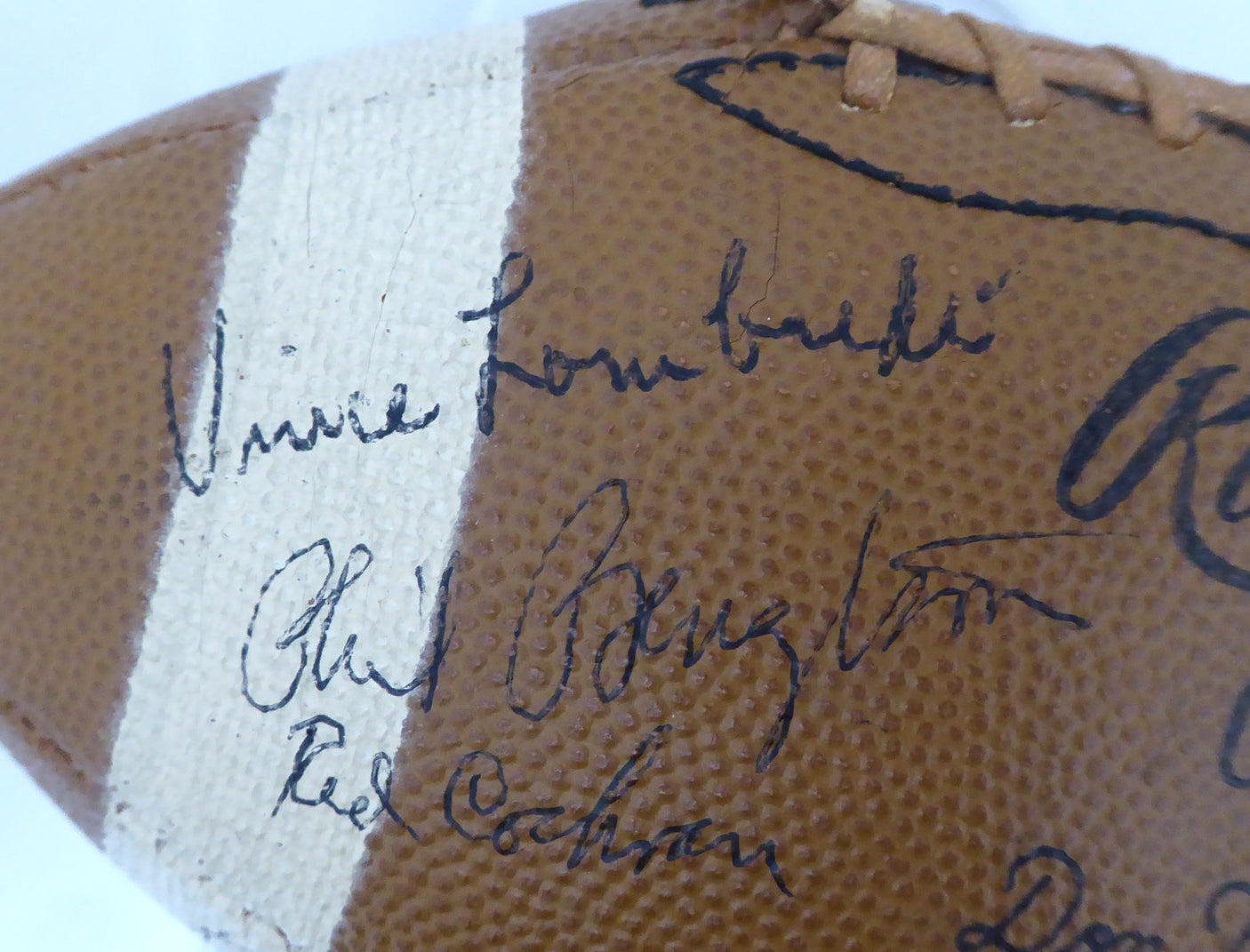 1962 NFL Champions Green Bay Packers Team Autographed Football With 39 Total Signatures Including Johnny "Blood" McNally, Vince Lombardi & Bart Starr Beckett BAS #A53869
