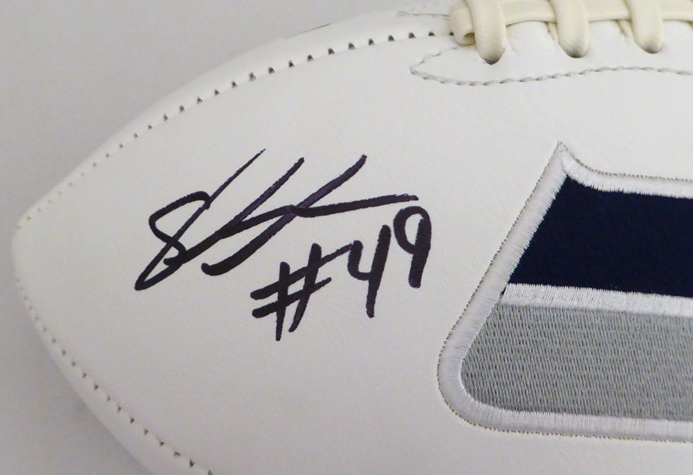 Shaquem Griffin Autographed Seattle Seahawks White Logo Football (Smudged) MCS Holo #79406