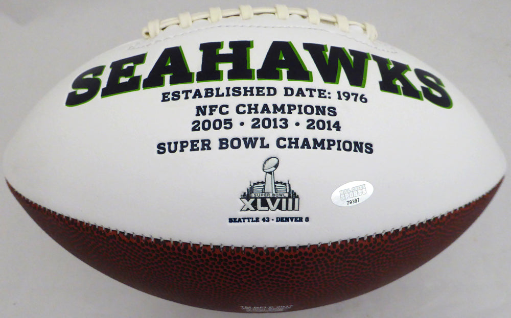 Shaquem Griffin Autographed Seattle Seahawks White Logo Football MCS Holo Stock #134392