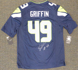 Seattle Seahawks Shaquem Griffin Autographed Blue Nike Jersey Size M MCS Holo Stock #134401