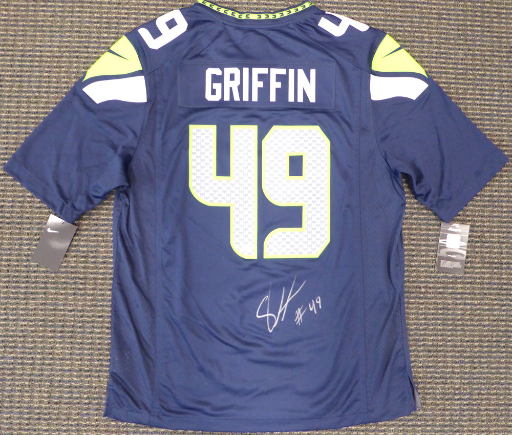 Seattle Seahawks Shaquem Griffin Autographed Blue Nike Jersey Size L MCS Holo Stock #134402