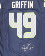 Seattle Seahawks Shaquem Griffin Autographed Blue Nike Jersey Size L MCS Holo Stock #134402