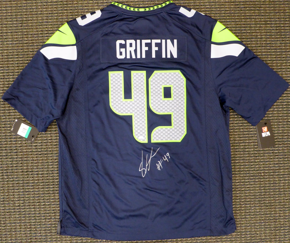 Seattle Seahawks Shaquem Griffin Autographed Blue Nike Jersey Size XL MCS Holo Stock #134403
