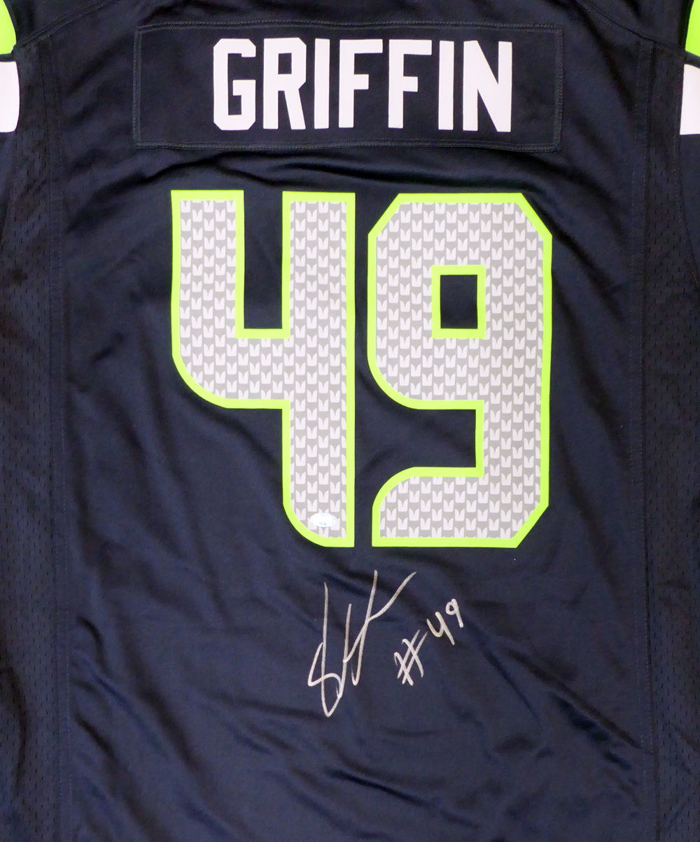 Seattle Seahawks Shaquem Griffin Autographed Blue Nike Jersey Size XL MCS Holo Stock #134403