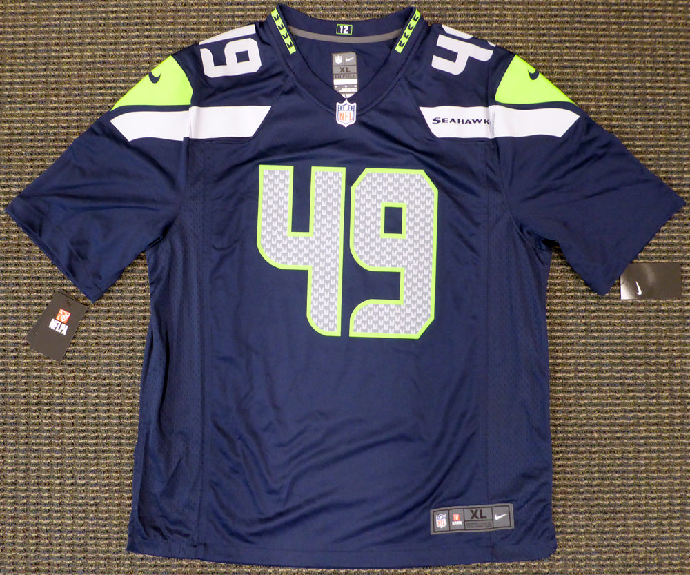 Seattle Seahawks Shaquem Griffin Autographed Blue Nike Jersey Size XL MCS Holo Stock #134403