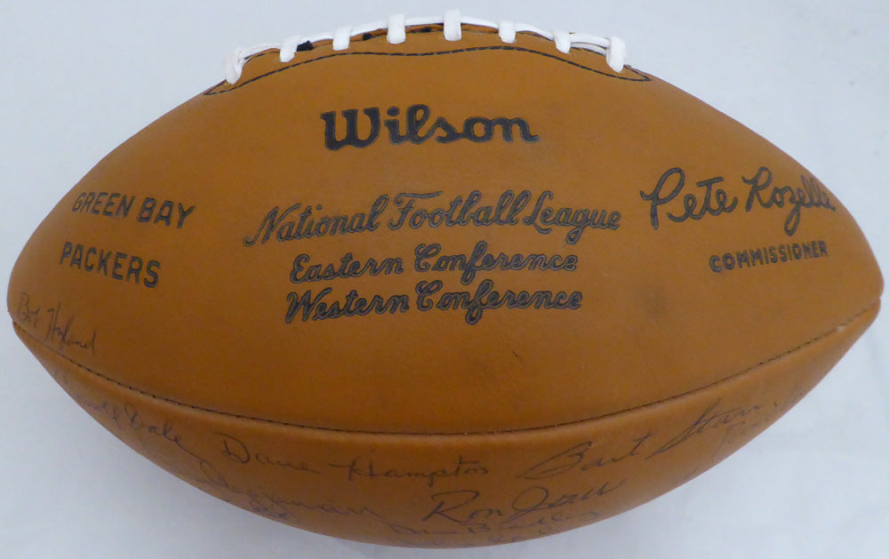 1969 Green Bay Packers Team Autographed Football With 50 Total Signatures Including Bart Starr PSA/DNA #AE04869
