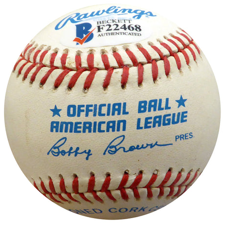 Hank Borowy Autographed Official AL Baseball New York Yankees, Chicago Cubs Beckett BAS #F22468