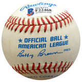Hank Borowy Autographed Official AL Baseball New York Yankees, Chicago Cubs Beckett BAS #F22468