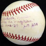 Don Mueller Autographed Official NL Baseball New York Giants "Full Name "Mandrake the Magician" NY Giants 1948-57 L.T. .296" Beckett BAS #S78460