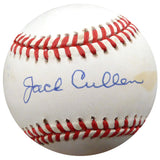 Jack Cullen Autographed Official AL Baseball New York Yankees Beckett BAS #F26321