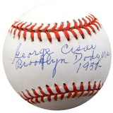 George Cisar Autographed Official NL Baseball Brooklyn Dodgers "Brooklyn Dodgers 1937" Beckett BAS #F26407