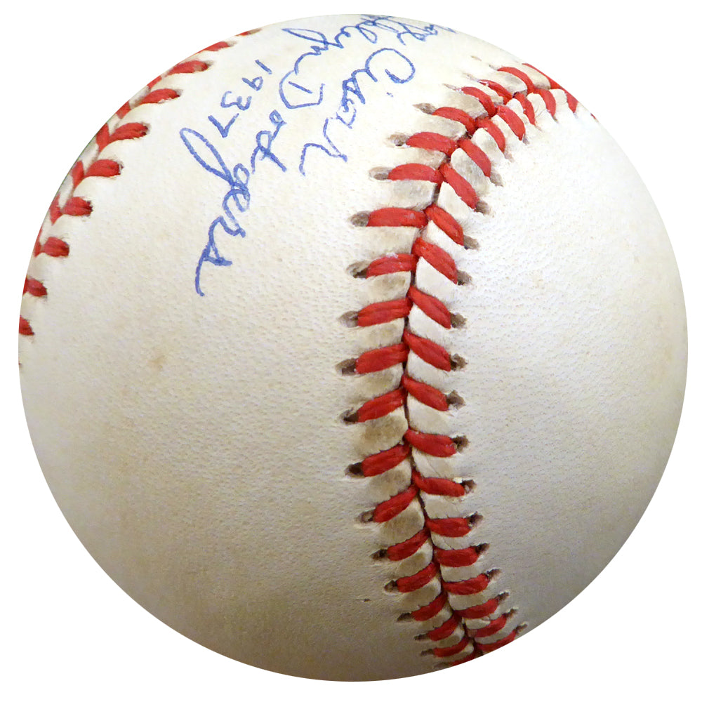 George Cisar Autographed Official NL Baseball Brooklyn Dodgers "Brooklyn Dodgers 1937" Beckett BAS #F26410