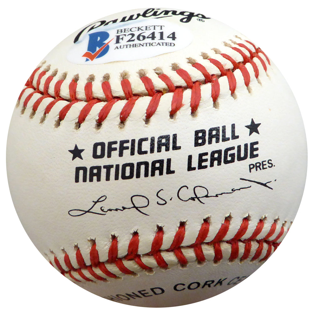 George Cisar Autographed Official NL Baseball Brooklyn Dodgers "Brooklyn Dodgers 1937" Beckett BAS #F26414