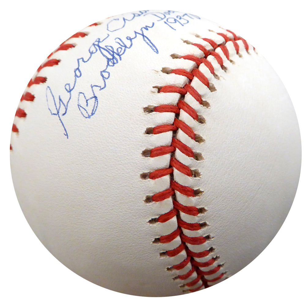 George Cisar Autographed Official NL Baseball Brooklyn Dodgers "Brooklyn Dodgers 1937" Beckett BAS #F26415