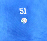 Unsigned Ichiro Suzuki Seattle Mariners Blue Short Sleeve Game Used Under Shirt IS Holo Stock #175769