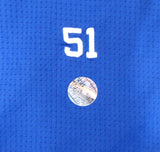 Unsigned Ichiro Suzuki Seattle Mariners Blue Short Sleeve Game Used Under Shirt IS Holo Stock #175769