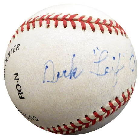 Dick "Leif" Errickson Autographed Official NL Baseball Chicago Cubs, Boston Braves Beckett BAS #F26728