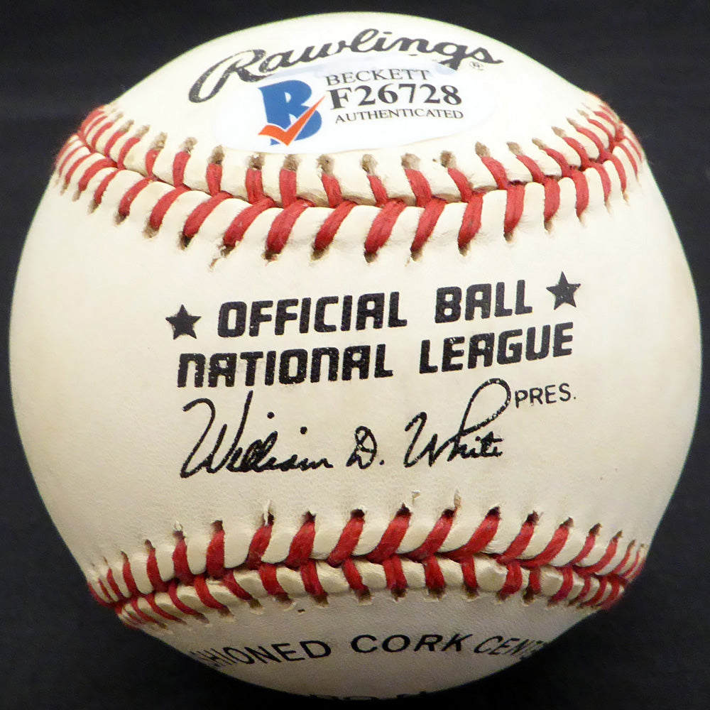 Dick "Leif" Errickson Autographed Official NL Baseball Chicago Cubs, Boston Braves Beckett BAS #F26728